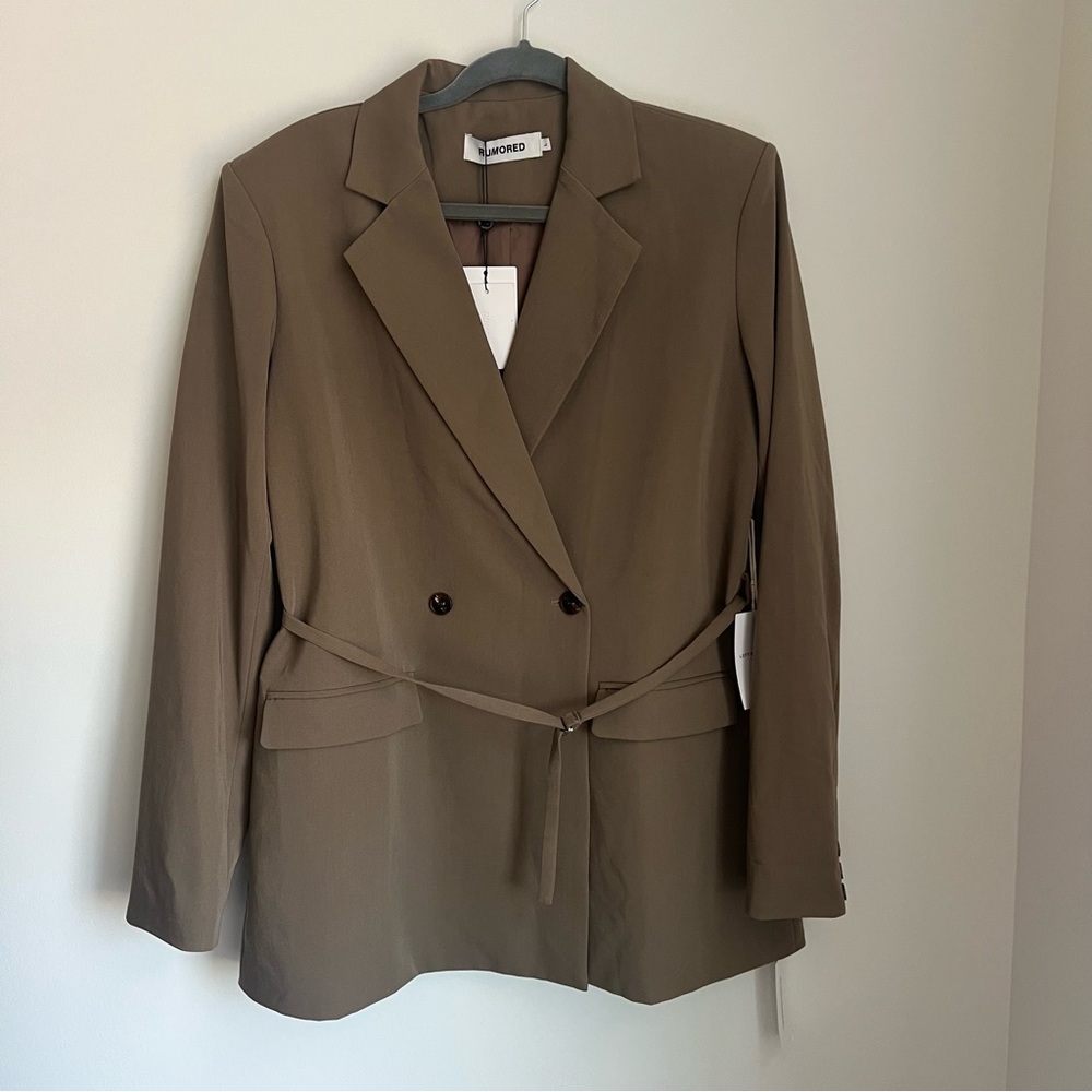 NEW Rumored You're So Money Blazer in Birch Brown Women's Large - Picture 4 of 7